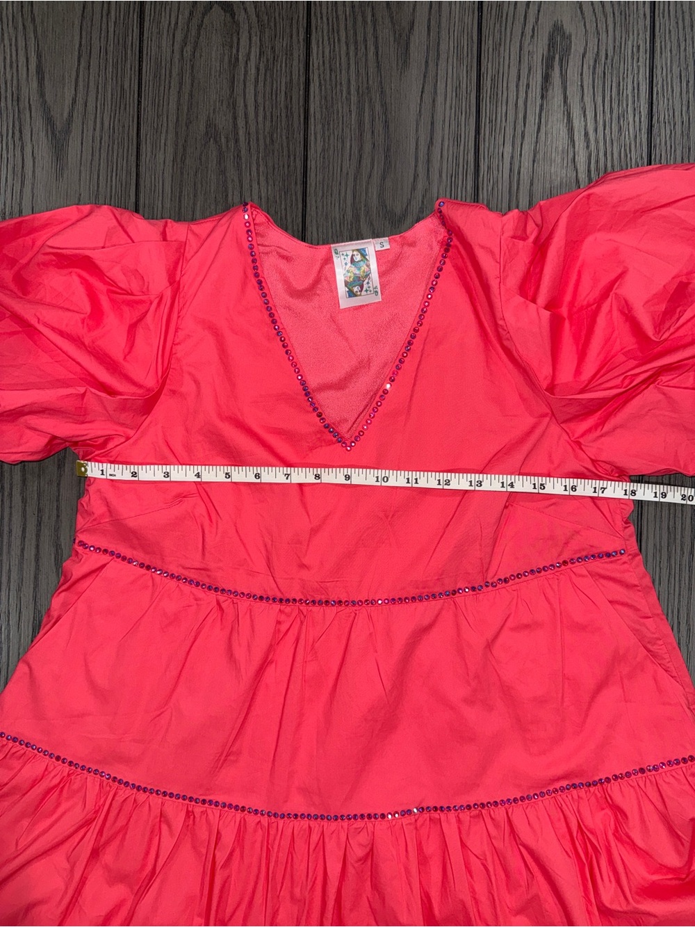 Queen of Sparkle Pink Firework Back Dress Size S Maximalist Festive Party Sequin - Picture 11 of 12